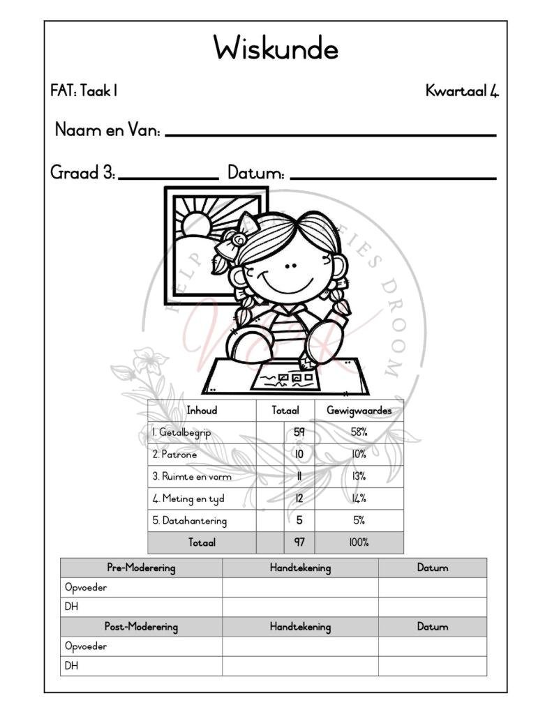 Graad 3 Wiskunde Formele Assesserings Taak - Kwartaal 4 2025/26