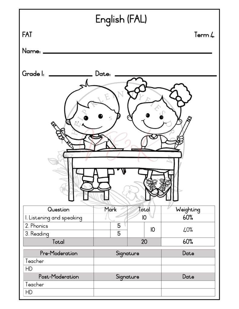Grade 1 English First Additional Language Formal Assessment Task - Term 4 2026