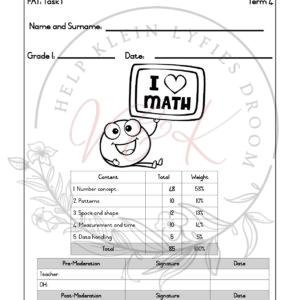 Grade 1 Mathematics Formal Assessment Task - Term 4 2026