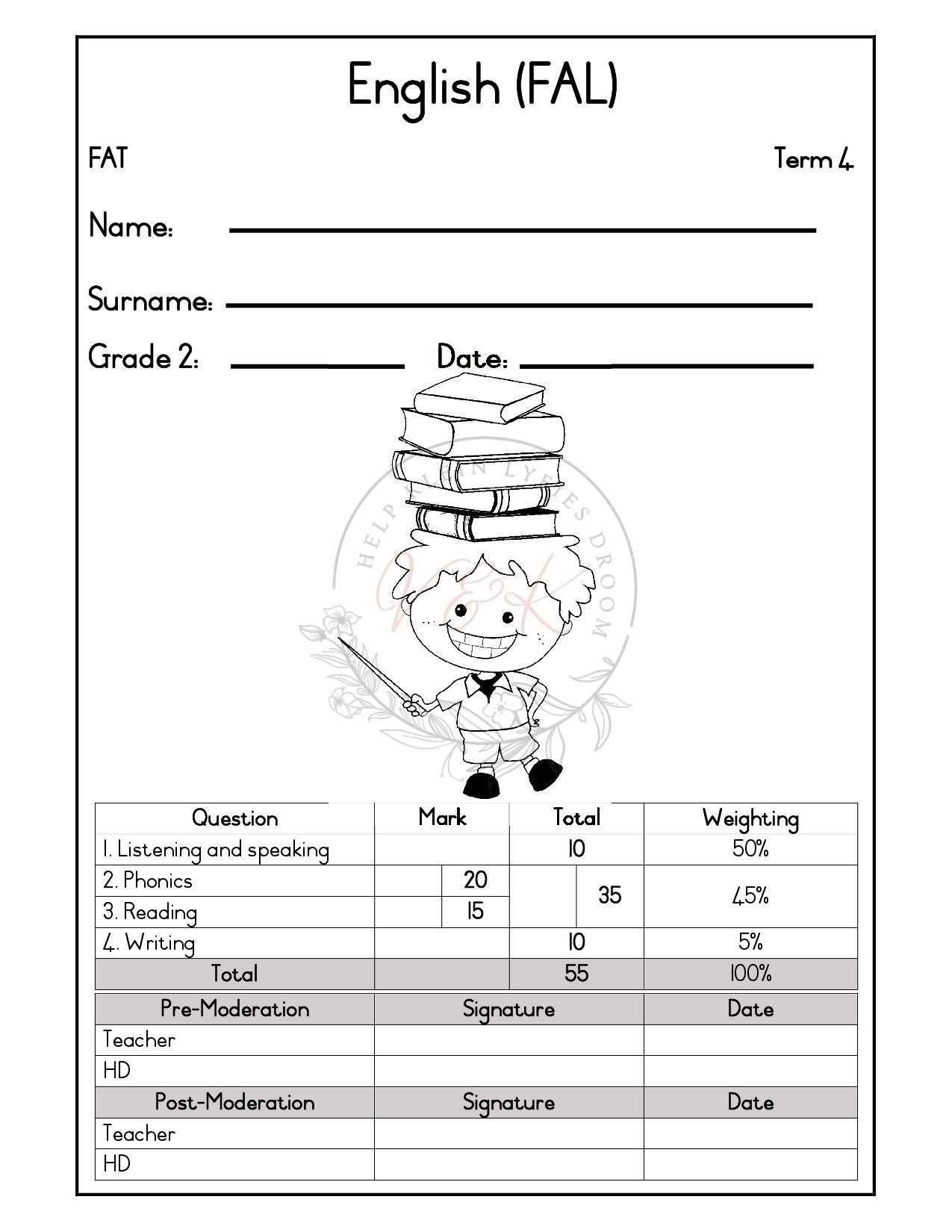 Grade 2 English First Additional Language Formal Assessment Task - Term 4 2026