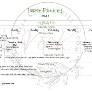 Grade 2 English First Additional Langugae Lesson Planning - Term 4 2026